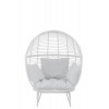 Chaise Lounge Ovale Acier Blanc