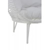 Chaise Lounge Ovale Acier Blanc