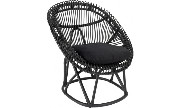 Chaise+Coussin Roco Rotin Noir