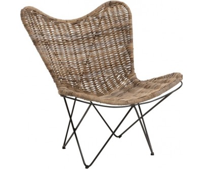 Chaise Lounge Rotin Naturel