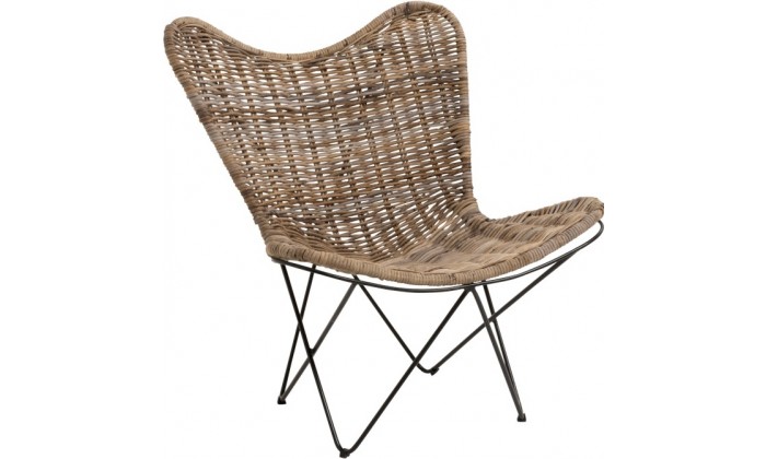 Chaise Lounge Rotin Naturel