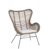 Chaise+Coussin Rotin/Metal Naturelle