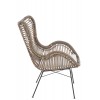 Chaise+Coussin Rotin/Metal Naturelle