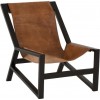 Chaise Relax Cuir/Metal Cognac/Noir