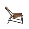 Chaise Relax Cuir/Metal Cognac/Noir