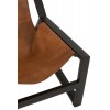 Chaise Relax Cuir/Metal Cognac/Noir