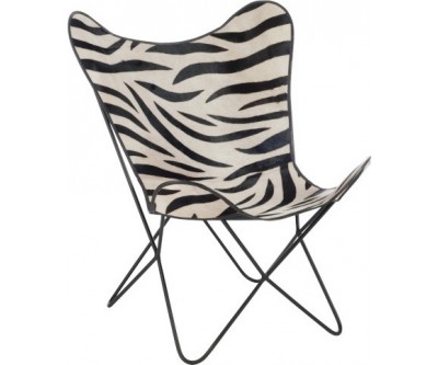 Chaise Salon Cuir/ Metal Zebre