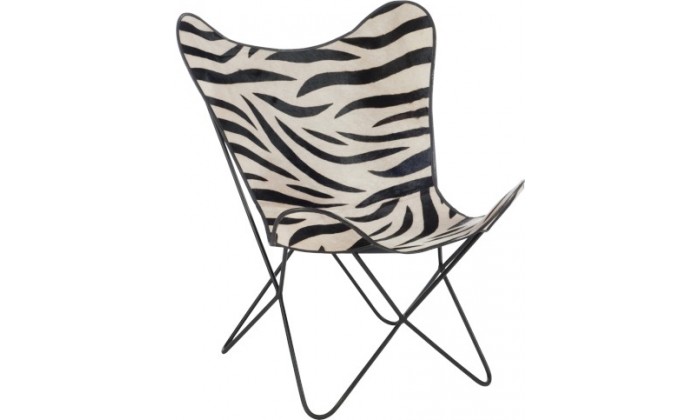 Chaise Salon Cuir/ Metal Zebre