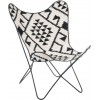 Chaise Lounge Jute/Metal Noir/Blanc