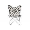 Chaise Lounge Jute/Metal Noir/Blanc