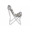 Chaise Lounge Jute/Metal Noir/Blanc