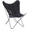 Chaise Lounge Cuir/Metal Noir