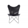 Chaise Lounge Cuir/Metal Noir