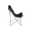 Chaise Lounge Cuir/Metal Noir