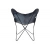 Chaise Lounge Cuir/Metal Noir