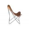 Chaise Lounge Cuir/Metal Cognac