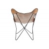 Chaise Lounge Cuir/Metal Cognac