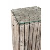 Socle Carre Morceaux Bois/Verre Grey Wash