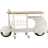 Bar Scooter 6 Verres 6 Bouteilles Metal/Bois De Manguier Blanc