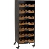 Armoire A Roulettes 7 Tiroirs Pour Bouteilles De Vin Metal/Bois Naturel