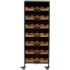 Armoire A Roulettes 7 Tiroirs Pour Bouteilles De Vin Metal/Bois Naturel