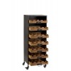 Armoire A Roulettes 7 Tiroirs Pour Bouteilles De Vin Metal/Bois Naturel