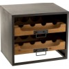 Armoire 2 Tiroirs Pour Bouteilles De Vin Metal/Bois Naturel