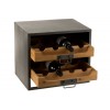 Armoire 2 Tiroirs Pour Bouteilles De Vin Metal/Bois Naturel
