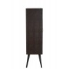 Meuble Bar 2 Tiroirs Bois/Verre Noir