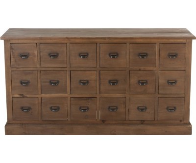 Commode 18 Tiroirs Bois Marron