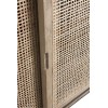 Armoire 3 Portes Coulissantes Rotin Tisse Bois De Manguier Naturel