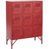 Armoire 9 Tiroirs Metal Rouge