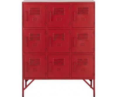 Armoire 9 Tiroirs Metal Rouge