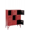 Armoire 9 Tiroirs Metal Rouge