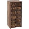 Armoire 12 Tiroirs Brut Bois Recycle Marron