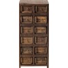 Armoire 12 Tiroirs Brut Bois Recycle Marron