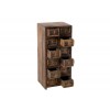 Armoire 12 Tiroirs Brut Bois Recycle Marron