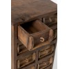 Armoire 12 Tiroirs Brut Bois Recycle Marron