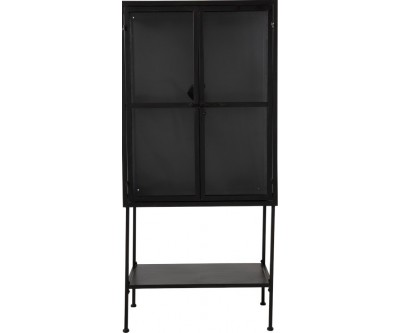 Armoire 3 Planches Metal/Verre Noir