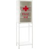 Armoire Ovale Metal/Verre Blanc