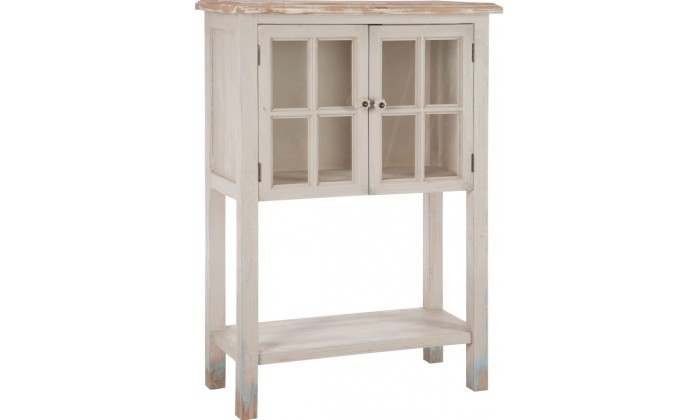 Armoire 2 Portes Vitre Bois/Verre Beige