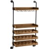 Etagere Murale Pour Bouteilles+Verres A Vin Bois Naturel