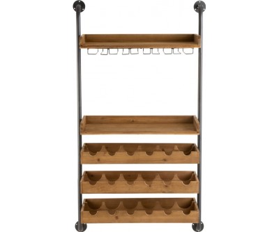 Etagere Murale Pour Bouteilles+Verres A Vin Bois Naturel