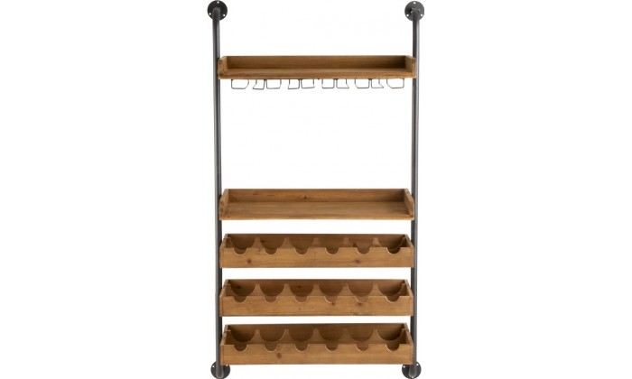 Etagere Murale Pour Bouteilles+Verres A Vin Bois Naturel