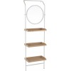 Etagere Miroir Rond Metal/Mdf Blanc