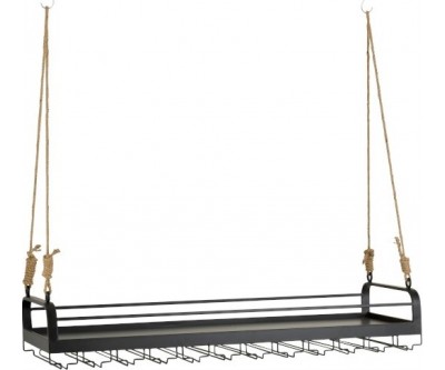 Etagere Verres A Vin Suspendus Metal Noir