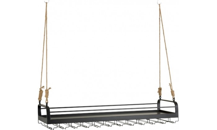 Etagere Verres A Vin Suspendus Metal Noir