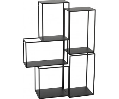 Etagere Suspendue 3 Parties Modulaire Metal Noir