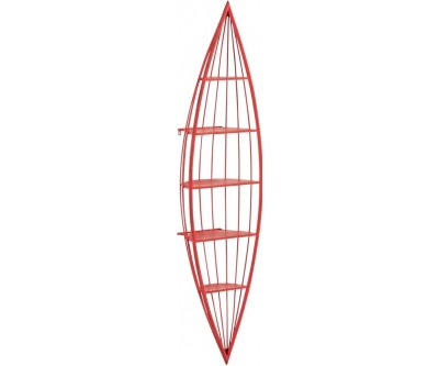 Etagere Canoe 5 Planches Metal Rouge