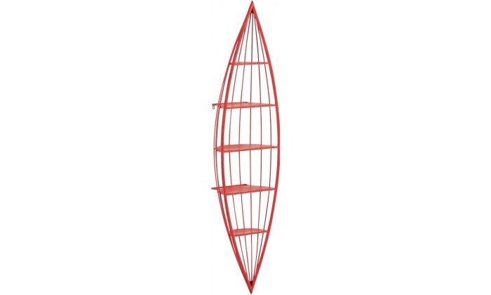 Etagere Canoe 5 Planches Metal Rouge